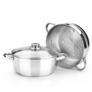 Olla a Vapor Monix M453903/ Ř24cm/ Acero Inoxidable